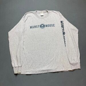 Mangy Moose Jackson Hole Wyoming Long Sleeve Graphic Shirt Gray Size L